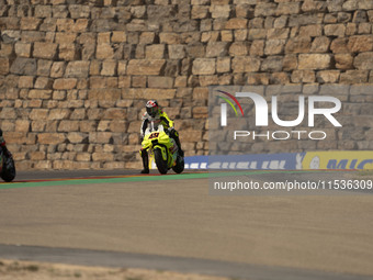 Fabio Di Giannantonio (Ita-VR46 Team Ducati) participates in the Moto Grand Prix GoPro of Aragon Grand Prix Race MotoGP on Sunday at the Mot...