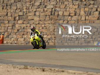 Fabio Di Giannantonio (Ita-VR46 Team Ducati) participates in the Moto Grand Prix GoPro of Aragon Grand Prix Race MotoGP on Sunday at the Mot...