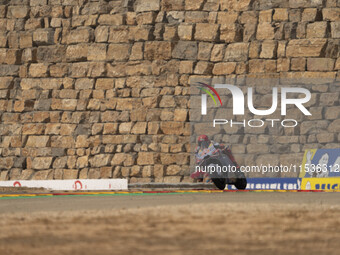 Marc Marquez (Spa-Gresini Racing Ducati) participates in the Moto Grand Prix GoPro of Aragon Grand Prix Race MotoGP on Sunday at the Motorla...