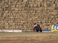 Marc Marquez (Spa-Gresini Racing Ducati) participates in the Moto Grand Prix GoPro of Aragon Grand Prix Race MotoGP on Sunday at the Motorla...