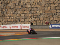 Jorge Martin (Spa-Pramac Racing Ducati) participates in the Moto Grand Prix GoPro of Aragon Grand Prix Race MotoGP on Sunday at the Motorlan...