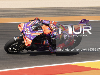 Jorge Martin (Spa-Pramac Racing Ducati) participates in the Moto Grand Prix GoPro of Aragon Grand Prix Race MotoGP on Sunday at the Motorlan...