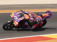 Jorge Martin (Spa-Pramac Racing Ducati) participates in the Moto Grand Prix GoPro of Aragon Grand Prix Race MotoGP on Sunday at the Motorlan...