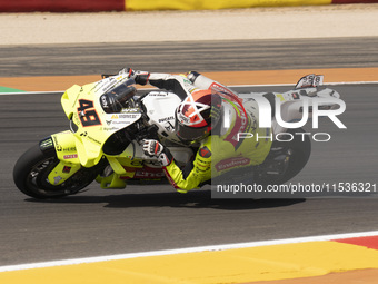 Fabio Di Giannantonio (Ita-VR46 Team Ducati) participates in the Moto Grand Prix GoPro of Aragon Grand Prix Race MotoGP on Sunday at the Mot...