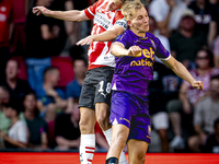 PSV player Olivier Boscagli and Go Ahead Eagles player Finn Stokkers during the match PSV vs. Go Ahead Eagles at the Philips Stadium for the...