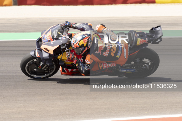 Jack Miller (Aus-Red Bull KTM Factory Racing) participates in the Moto Grand Prix GoPro of Aragon Grand Prix Race MotoGP on Sunday at the Mo...