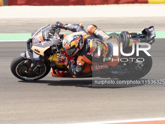 Jack Miller (Aus-Red Bull KTM Factory Racing) participates in the Moto Grand Prix GoPro of Aragon Grand Prix Race MotoGP on Sunday at the Mo...