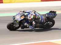 Alex Rins (Spa-Monster Energy Yamaha MotoGP) participates in the Moto Grand Prix GoPro of Aragon Grand Prix Race MotoGP on Sunday at the Mot...