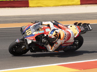 Luca Marini (Ita-Repsol Honda Team) participates in the Moto Grand Prix GoPro of Aragon Grand Prix Race MotoGP on Sunday at the Motorland ci...