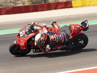 Pedro Acosta (Spa-GASGAS Factory Racing) participates in the Moto Grand Prix GoPro of Aragon Grand Prix Race MotoGP on Sunday at the Motorla...