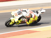 Marco Bezzecchi (Ita-VR46 Team Ducati) participates in the Moto Grand Prix GoPro of Aragon Grand Prix Race MotoGP on Sunday at the Motorland...