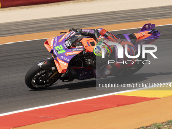 Franco Morbidelli (Ita-Pramac Racing Ducati) participates in the Moto Grand Prix GoPro of Aragon Grand Prix Race MotoGP on Sunday at the Mot...