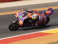 Franco Morbidelli (Ita-Pramac Racing Ducati) participates in the Moto Grand Prix GoPro of Aragon Grand Prix Race MotoGP on Sunday at the Mot...