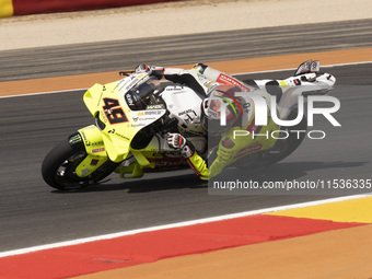 Fabio Di Giannantonio (Ita-VR46 Team Ducati) participates in the Moto Grand Prix GoPro of Aragon Grand Prix Race MotoGP on Sunday at the Mot...