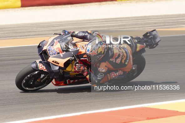 Jack Miller (Aus-Red Bull KTM Factory Racing) participates in the Moto Grand Prix GoPro of Aragon Grand Prix Race MotoGP on Sunday at the Mo...