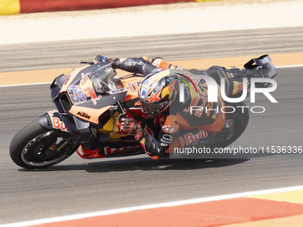 Jack Miller (Aus-Red Bull KTM Factory Racing) participates in the Moto Grand Prix GoPro of Aragon Grand Prix Race MotoGP on Sunday at the Mo...