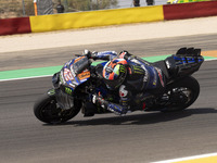 Alex Rins (Spa-Monster Energy Yamaha MotoGP) participates in the Moto Grand Prix GoPro of Aragon Grand Prix Race MotoGP on Sunday at the Mot...