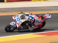 Alex Marquez (Spa-Gresini Racing Ducati) participates in the Moto Grand Prix GoPro of Aragon Grand Prix Race MotoGP on Sunday at the Motorla...