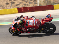 Francesco Bagnaia (Ita-Ducati Lenovo Team) participates in the Moto Grand Prix GoPro of Aragon Grand Prix Race MotoGP on Sunday at the Motor...