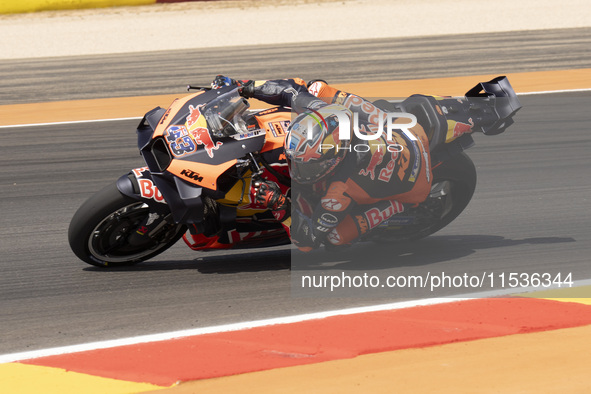 Jack Miller (Aus-Red Bull KTM Factory Racing) participates in the Moto Grand Prix GoPro of Aragon Grand Prix Race MotoGP on Sunday at the Mo...