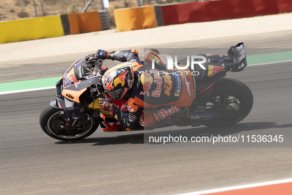 Jack Miller (Aus-Red Bull KTM Factory Racing) participates in the Moto Grand Prix GoPro of Aragon Grand Prix Race MotoGP on Sunday at the Mo...