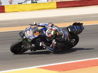 Alex Rins (Spa-Monster Energy Yamaha MotoGP) participates in the Moto Grand Prix GoPro of Aragon Grand Prix Race MotoGP on Sunday at the Mot...