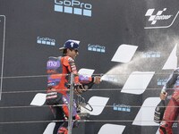 Jorge Martin (Spa-Pramac Racing Ducati) participates in the Moto Grand Prix GoPro of Aragon Grand Prix Race MotoGP on Sunday at the Motorlan...