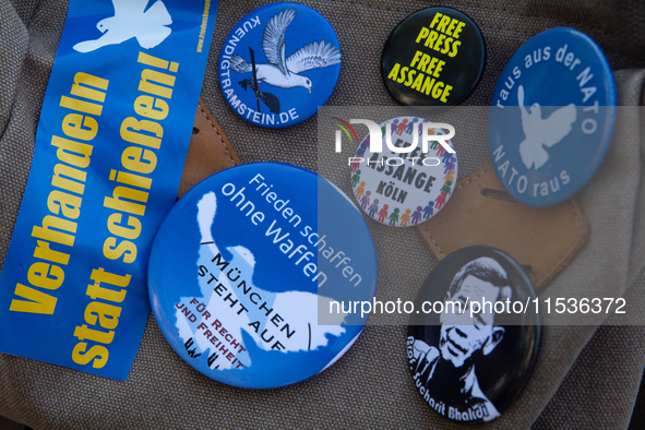 A few hundred people take part in an anti-war demonstration against government policy toward the war and demand peace in Cologne, Germany, o...