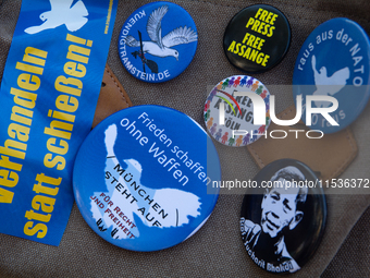 A few hundred people take part in an anti-war demonstration against government policy toward the war and demand peace in Cologne, Germany, o...