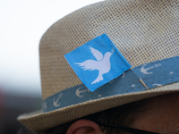 A few hundred people take part in an anti-war demonstration against government policy toward the war and demand peace in Cologne, Germany, o...