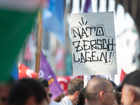 A few hundred people take part in an anti-war demonstration against government policy toward the war and demand peace in Cologne, Germany, o...