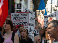 A few hundred people take part in an anti-war demonstration against government policy toward the war and demand peace in Cologne, Germany, o...