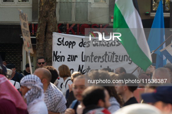 A few hundred people take part in an anti-war demonstration against government policy toward the war and demand peace in Cologne, Germany, o...