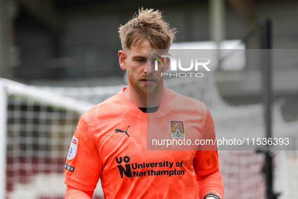 Northampton Town's keeper Lee Burge during the first half of the Sky Bet League 1 match between Northampton Town and Burton Albion at the PT...