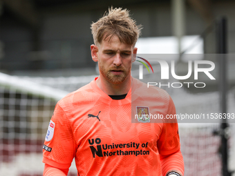 Northampton Town's keeper Lee Burge during the first half of the Sky Bet League 1 match between Northampton Town and Burton Albion at the PT...