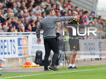 Northampton Town's manager Jon Brady during the first half of the Sky Bet League 1 match between Northampton Town and Burton Albion at the P...