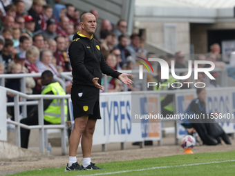 Burton Albion's manager Mark Robinson during the second half of the Sky Bet League 1 match between Northampton Town and Burton Albion at the...