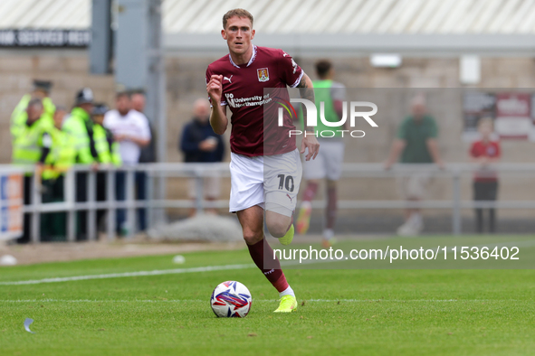 Mitch Pinnock of Northampton Town during the second half of the Sky Bet League 1 match between Northampton Town and Burton Albion at the PTS...