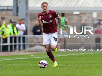 Mitch Pinnock of Northampton Town during the second half of the Sky Bet League 1 match between Northampton Town and Burton Albion at the PTS...