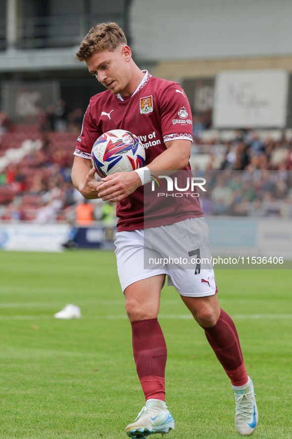 Sam Hoskins of Northampton Town during the second half of the Sky Bet League 1 match between Northampton Town and Burton Albion at the PTS A...