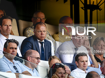 PSV director Earnest Stewart and Marcel Brands attend the match between PSV and Go Ahead Eagles at the Philips Stadium for the Dutch Eredivi...