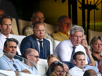 PSV director Earnest Stewart and Marcel Brands attend the match between PSV and Go Ahead Eagles at the Philips Stadium for the Dutch Eredivi...