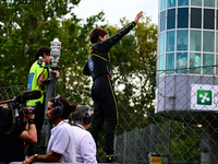 Charles Leclerc of Scuderia Ferrari celebrates his victory during the race of the Italian GP, the 16th round of the Formula 1 World Champion...