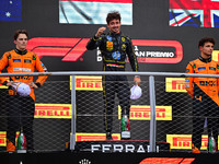 Charles Leclerc of Scuderia Ferrari celebrates his victory during the race of the Italian GP, the 16th round of the Formula 1 World Champion...