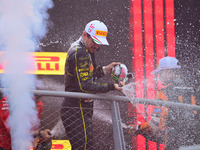 Charles Leclerc of Scuderia Ferrari celebrates his victory during the race of the Italian GP, the 16th round of the Formula 1 World Champion...