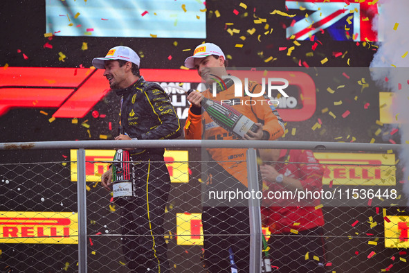 Charles Leclerc of Scuderia Ferrari celebrates his victory during the race of the Italian GP, the 16th round of the Formula 1 World Champion...