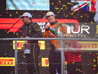 Charles Leclerc of Scuderia Ferrari celebrates his victory during the race of the Italian GP, the 16th round of the Formula 1 World Champion...