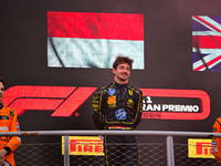 Charles Leclerc of Scuderia Ferrari celebrates his victory during the race of the Italian GP, the 16th round of the Formula 1 World Champion...