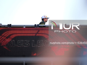 Charles Leclerc of Scuderia Ferrari celebrates his victory during the race of the Italian GP, the 16th round of the Formula 1 World Champion...