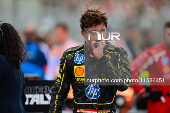 Charles Leclerc of Scuderia Ferrari celebrates his victory during the race of the Italian GP, the 16th round of the Formula 1 World Champion...